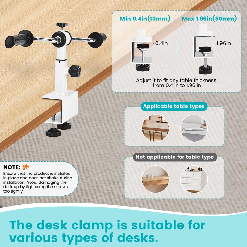Arm Bike for Physical Therapy with Anti Slip, Desktop Clamp