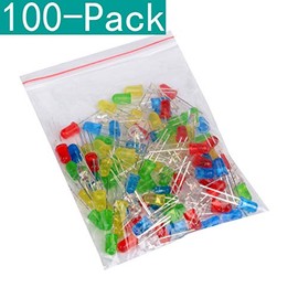 Youmile Youmile 100-Pack LED Round Red Yellow Green Blue White Light emitting diode Mix Color 5mm