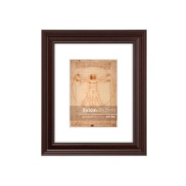 WYNCO 8x10 Mahogany Beveled Egress Ornate Classic Picture Frame, Matted for 5x7 inches Photos, Paintings, Arts Real Glass Protection