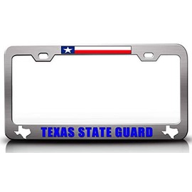 Customola Texas State Guard Texas Style Steel Metal License Plate Frame Ch # 66