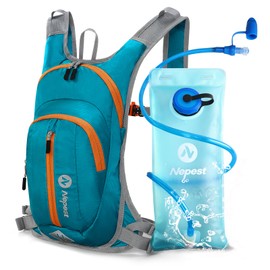 Nepest Hydration Pack Backpack with 2L Water Bladder, Lightweight Water Backpack for Hiking, Running, Biking, Teal