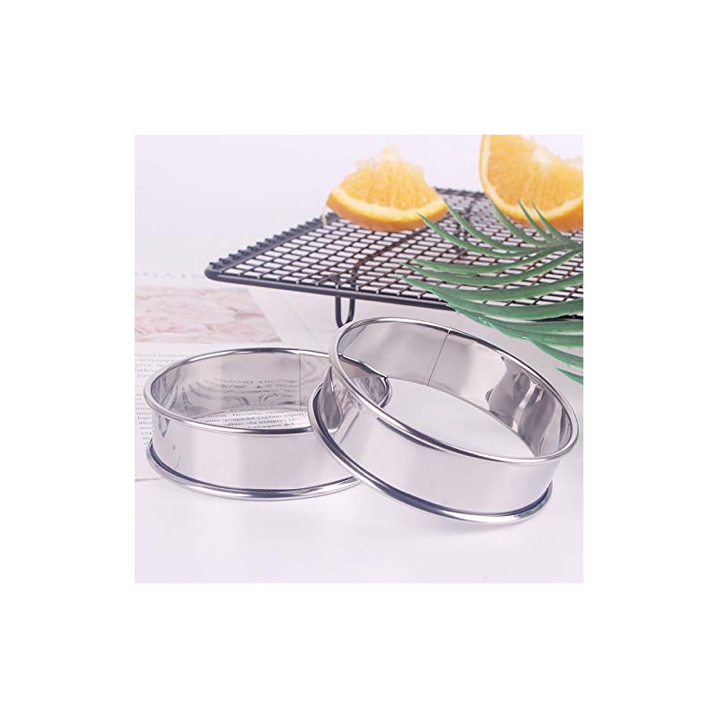 Uncle Jack 4 Pack Double Rolled English Muffin Rings, Stainless
