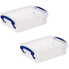 Really Useful Box Really Useful Boxes 0.35 Litre Rectangle Clear Pack of 2