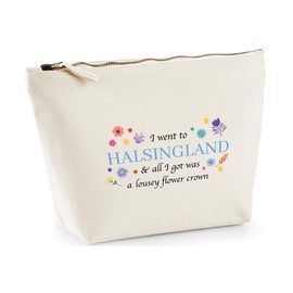 Hippowarehouse I Went to Halsingland and All i got was a lousey Flower Crown Printed Make up Cosmetic wash Bag 18x19x9cm