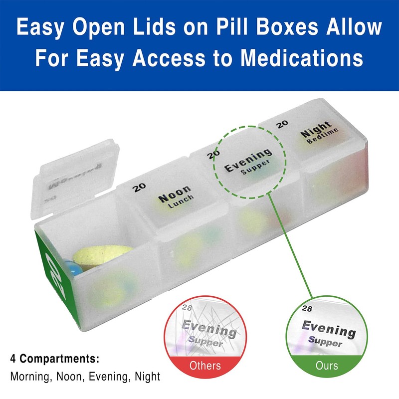 Medcenter Monthly Pill Organizer System 4 Times a Day, 31