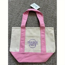 Trader Joe'sMini Tote Bag - Back to School Supplies,Pastel Mint Green & Pink ReusableGrocery Bag with Logo, Shopping Tote for Women,Spacious & Durable, Bag For Food Container:_2PC green+blue