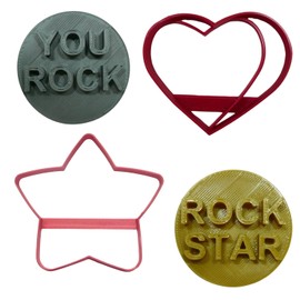 YOU ROCK CANDY HEARTS SET OF 4 COOKIE CUTTERS MADE IN USA PR9020