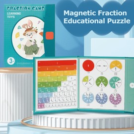 BIUBABIU Magnetic Fraction Educational Puzzle, Magnetic Fraction Tiles, Magnetic Fraction Teaching Aids, Fraction Pie Puzzles, Fractions Manipulatives Educational for Elementary School (1pc)