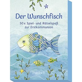 The Wish Fish 50 x Game and Puzzle Fun for First Communion: Card Set and Quiz Game Communion for Children from 8 Years