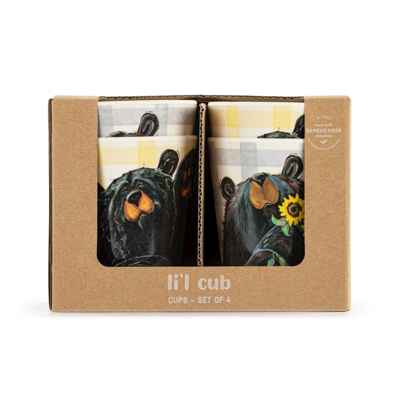 Big Sky Carvers Bearfoots Bear Li'l Cub Cups-Set of 4