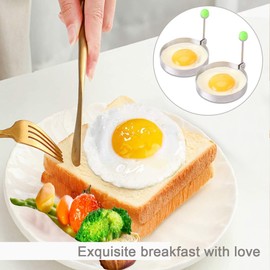 Egg Ring Non Stick 5 pieces, Stainless Steel The Diameter 3.9 in Round Egg Cooking Rings, Frying Pancake Mcmuffins Griddle