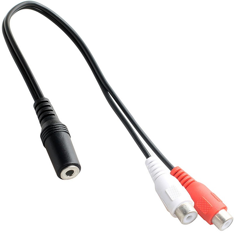 tunghey 2Pack 3.5mm Female to Dual RCA Female Phono Stereo