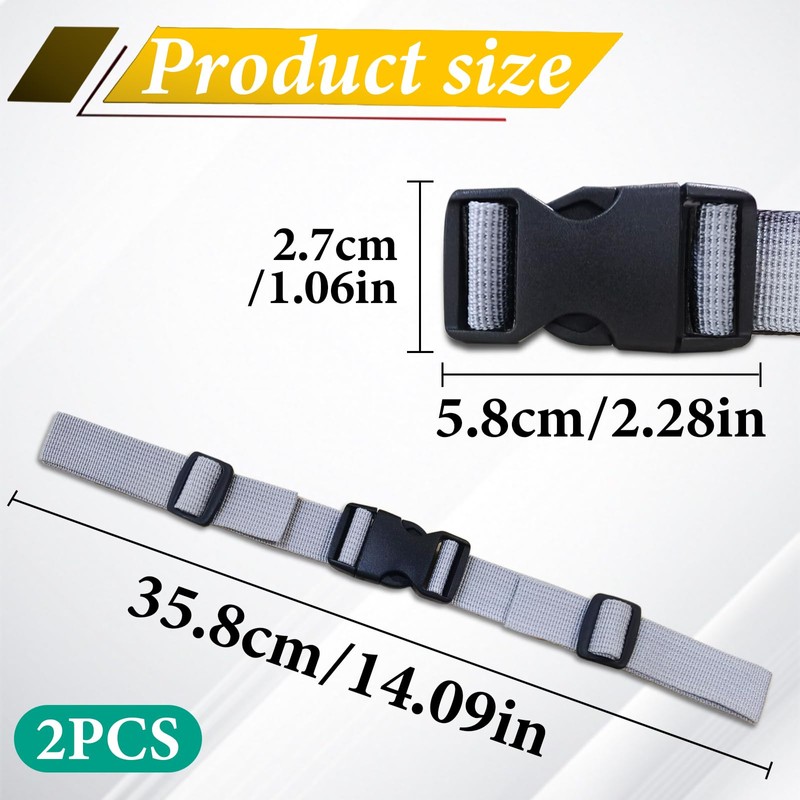 FuninCrea 2 Pair Adjustable Backpack Chest Strap, 2.5cm Backpack Pack