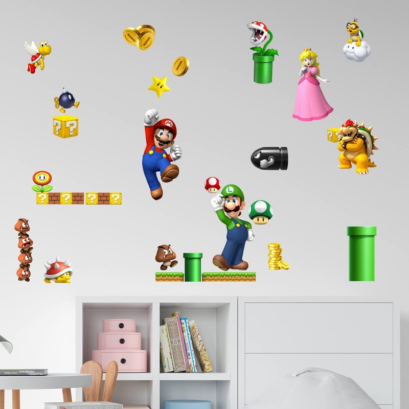 Mario Wall Sticker for Bedroom Children's Room Wall Sticker Multicoloured