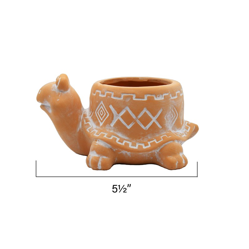 Turtle Lady Bug Terracotta Animal Succulent Planter, Home Decor, 2-Pack