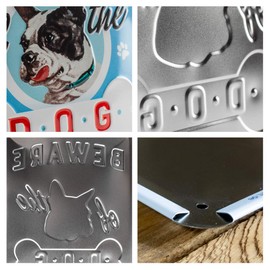 Nostalgic Art 26209 Animal Club Beware of the Dog.Kisses, metal plate 15 x 20 cm