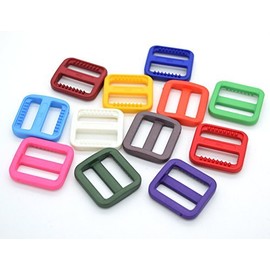 sacoora 12pcs 3/4" Plastic Colorful Slider Tri Glide Adjust Buckle for Backpack Belt Straps Dogs Collar Webbing Parts Accessories