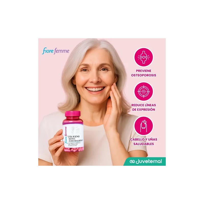 Fiore Femme Colágeno, Biotina Y Ácido Hialurónico, 100 Cáps.