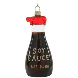 The Bridge Collection Glass Soy Sauce Ornament - 4.5" Bottle of Soy Sauce - Chinese Food Christmas Ornament - Insipired by Takeout, Stir Fry, Chinese Food, Korean Barbecue, Hibachi, and Fish Sauce