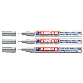 Creative 780 Gloss Paint Marker 0.8 mm Silver Pack of 3