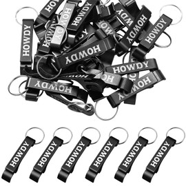 Junkin Western Cowboy Party Favors Bottle Opener Keychain Bulk Metal Beer Can Beverage Opener Keychains for Bar Birthday Wedding Wild West Theme Party Decorations Gift Souvenirs(Black,30 Pcs)