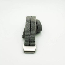 Seals Watch Company New No Pass, Diver Elastic Watch Strap Band Belt in 22mm - Gray with Black