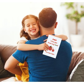 JUESMOS Funny Father's Day Card for Dad Cute To-Ma-Toes Fathers Day Greeting Card from Son Daughter Happy Father's Day Cards with Envelope Dad I Love You from My Head Cards