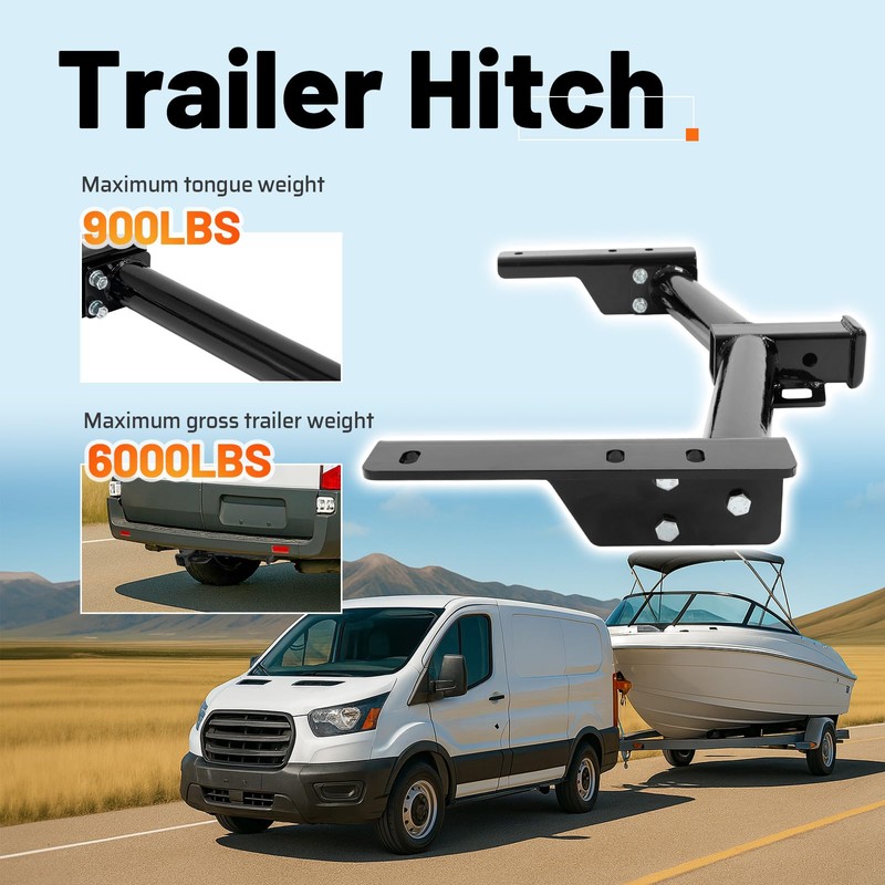 Gelacie Class 3 Rear Trailer Hitch, 2 Inch Receiver Compatible