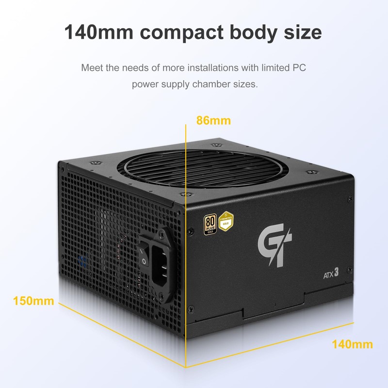 SAMA Power Supply 650W, GT 650W Fully Modular PSU 80