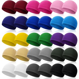 Retisee 30 Pcs Cooling Skull Cap Bulk Helmet Liner Hard Hat Liner Cycling Wicking Beanie Outdoor Head Wrap for Men Women(Assorted Color)