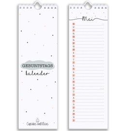 Cupcakes & Kisses CUPCAKES & KISSES® Geburtstagskalender I Jahresunabhängig zum Selbstgestalten I Kalender immerwährend I Vergiss nie wieder einen Geburtstag Bunt