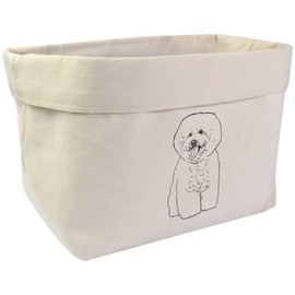 Large 'Bichon Frise Dog' Canvas Organiser/Storage Bag (OR00016526)