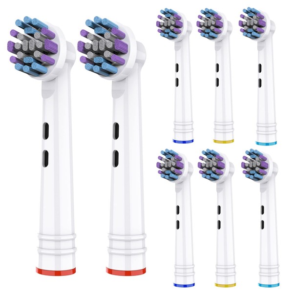 FIRIK Electric Toothbrush Replacement Heads for Oral b: Soft Brush Heads Compatible with Pro 1000/3000/5000/7000/8000/9600, Pack of 8 Precision Clean
