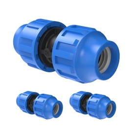 Kirchhoff Fitting Connector Plastic 32 x 32 mm for HDPE Pipe Set of 3 Various Sizes DVGW Tested Drinking Water Quality Made in the EU, Black, 32 mm HDPE Fitting