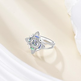 Grmdit Witches Knot Ring 925 Sterling Silver nudo de bruja Ring for Women Celtic Protection Jewelry Gifts for Women