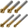 Aracombie 6 Pack 3 Flute 90 Degree Countersink Drill Bit