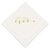 Weddingstar 3-Ply Gold Foil Cocktail Napkins White - Best Day