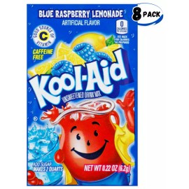 Kool-Aid Blue Raspberry Lemonade Unsweetened Soft Drink Mix -.22oz (8 pack)