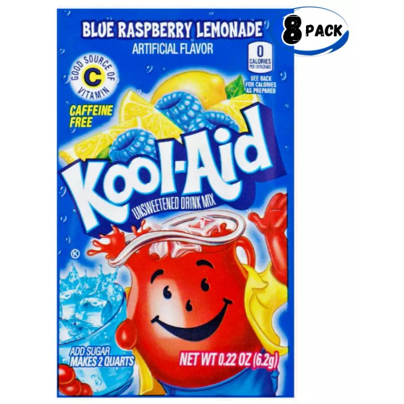 Kool-Aid Blue Raspberry Lemonade Unsweetened Soft Drink Mix -.22oz (8