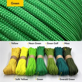 EdcX Paracord 4mm, 35+ Solid Colors (10m, 15m, 30m, 50m, 100m, 300m) | Ideal for Crafting, DIY, Camping, Survival, Outdoor | 100% Nylon Rope 4mm | Tactical Cord 550 Type III (Green, 30 m)