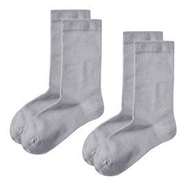 Gunze SABRINA Women's Socks, 2 Pairs Set, Compression, Middle Crew Length, gray