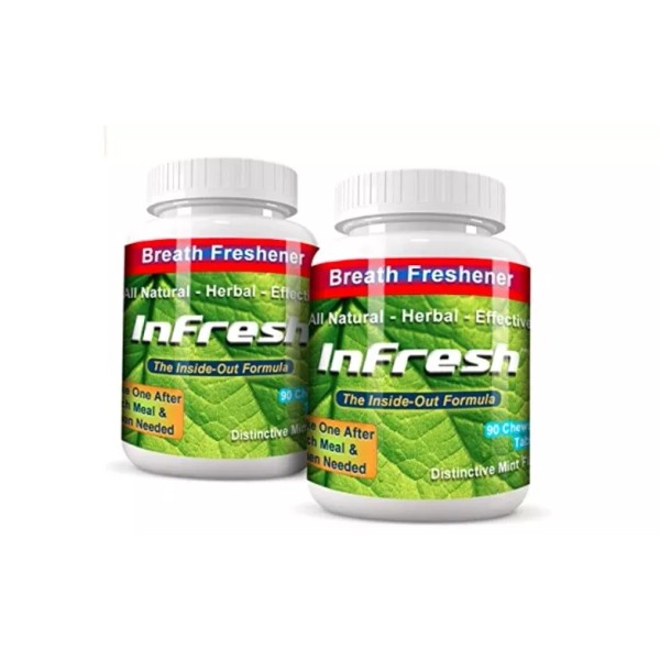 Infresh Bad Breath All Natural, Sugar Free, Herbal -Two Bottle
