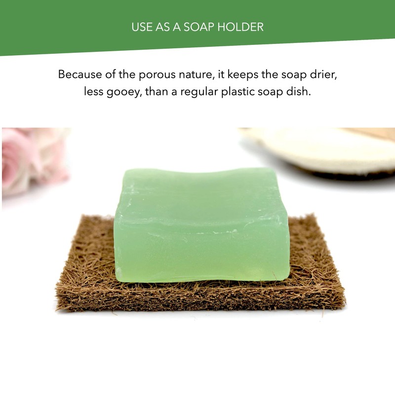 Biodegradable Natural Coconut Fiber and Rubber Latex, Kitchen Scouring Pads