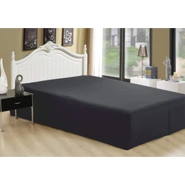 Marina Decoration Ultra Soft Silky Hotel Quality All Season Deep Pocket Dust Ruffle 16 Inch Drop Solid Tailored Rayon from Bamboo Bed Skirt, Black Color King Size
