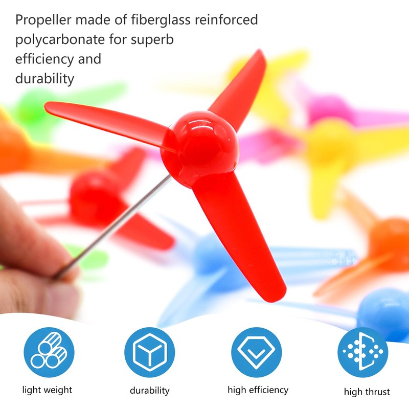 WALWAL 12pcs 3 Blades 80mm Fan Propellers 2mm Shaft Propellers
