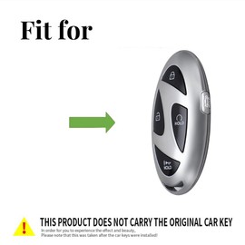 OTMIK Gradient Black And White Zinc Alloy Car Key Cover Cases fit for Hyundai Kona Ev Grandeur GN7 IONIQ 6 2024 2025 Keychain Accessories (5 Buttons)