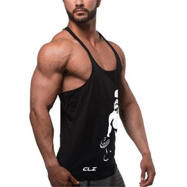 YeeHoo Men's Gym Stringer Tank Tops Y-Back Workout Muscle Tee Sleeveless Fitness Bodybuilding T Shirts