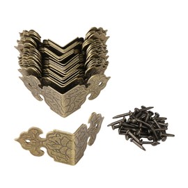 ETFBUY 20PCS Antique L Shaped Guards Decorative Edge Bracket Corner Guard for Chest Case Wooden Box