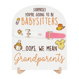 Pregnancy Announcement for Grandparents, Baby Announcements Ideas Pregnancy Reveal Gift for New Grandma Grandpa Test Keepsake Wooden Sign
