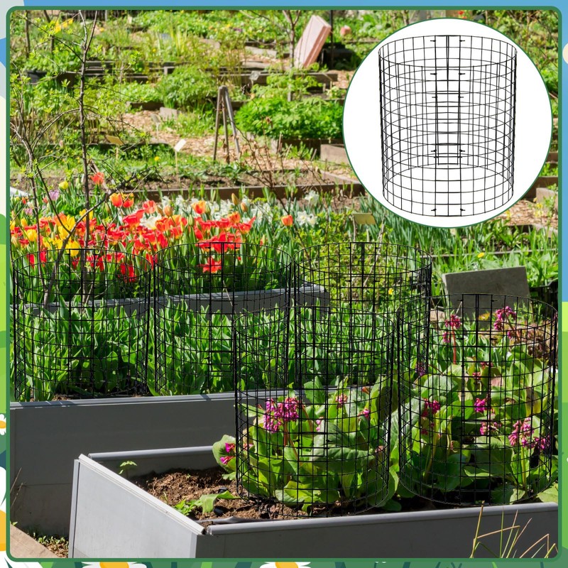 Therwen 48 Pieces Wire Plant Protectors from Animals, 14'' Dia